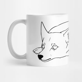 Exhausted Pup (outline) Mug